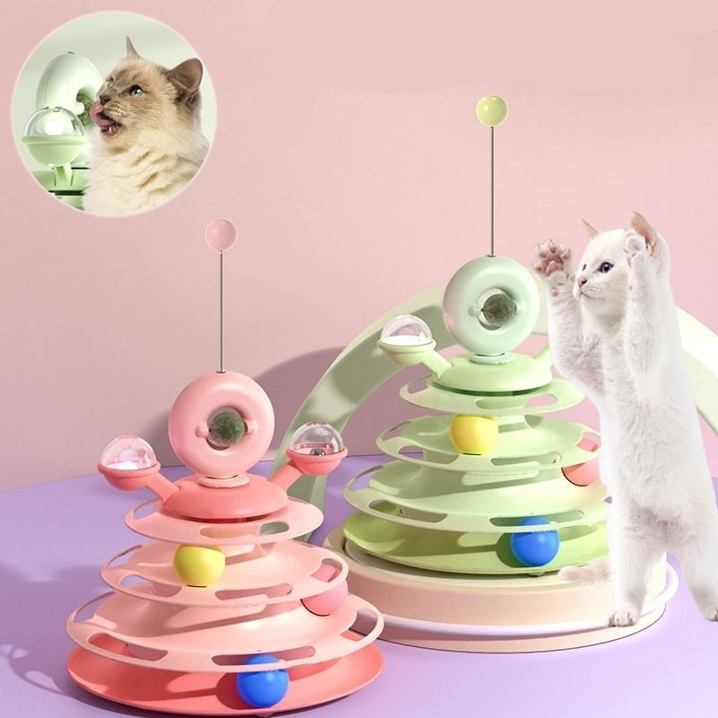 4-level cat toy roller