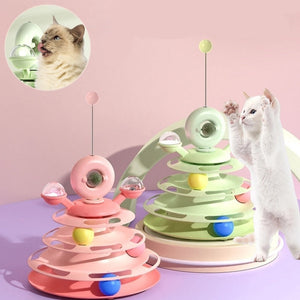 4-level cat toy roller