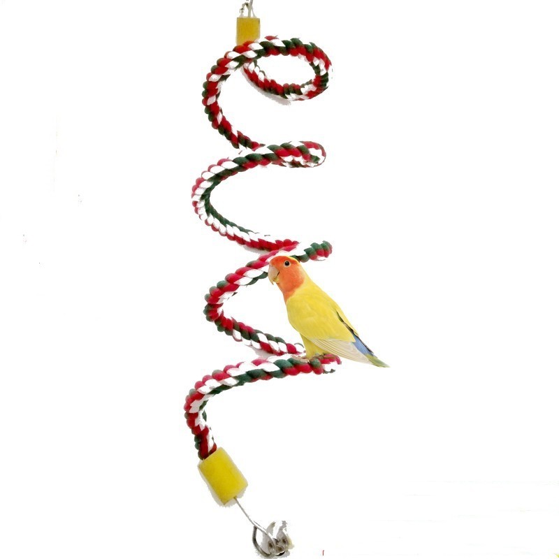 Aerial climbing ladder for cockatiels