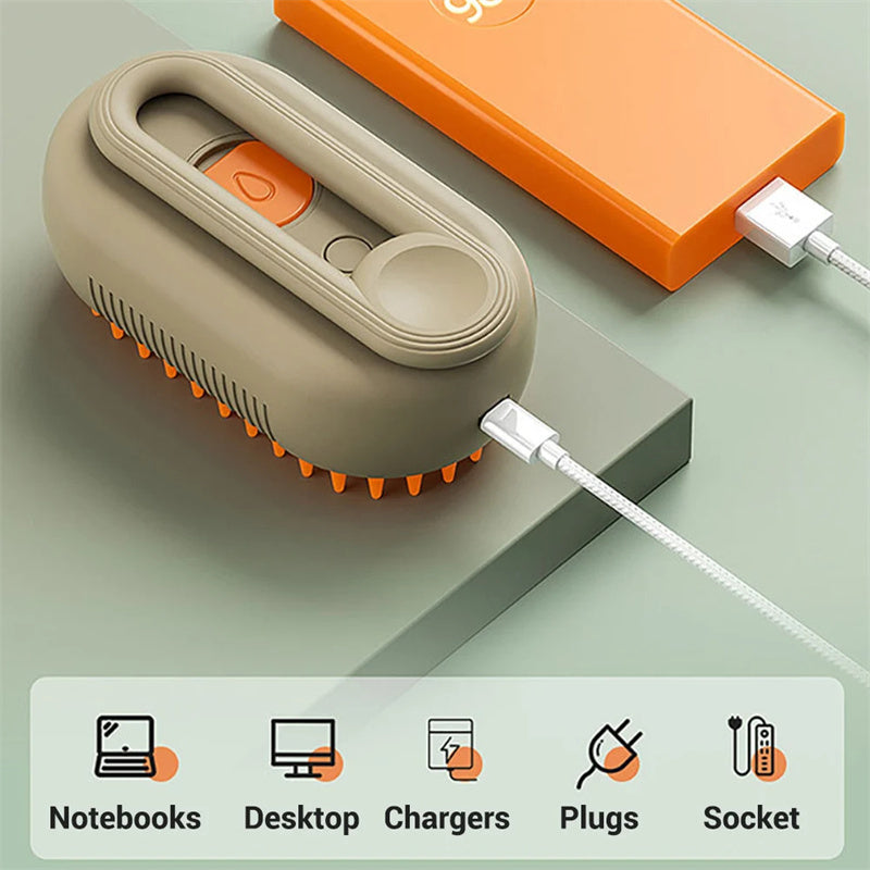 Anti-Static Steam Brush for Dogs and Cats