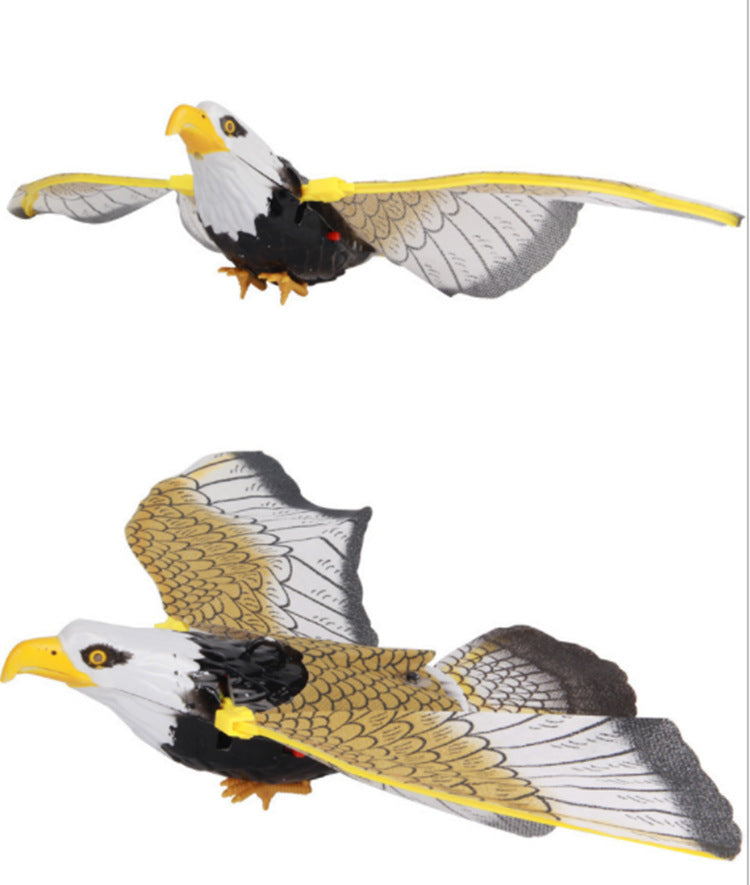 Cat toy teaser with plastic eagle