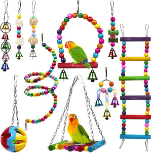Colorful chew toys for birds
