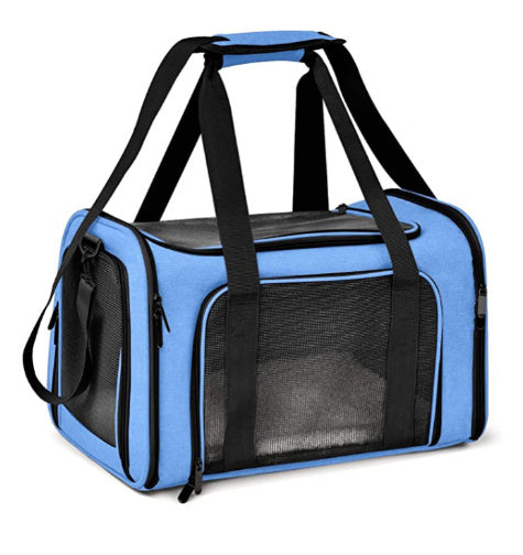 Dog carrier with top and side opening
