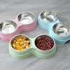 Double pet food and water bowl
