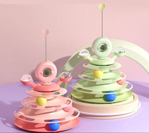 Interactive cat toy tower