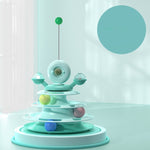 Mint green cat toy with colorful balls