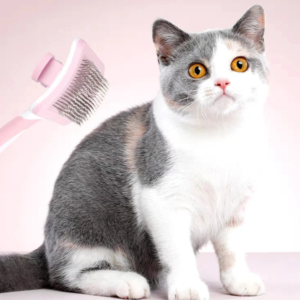 One-click pet hair remover brush