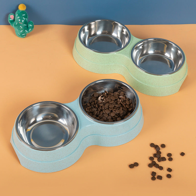 Small dog food bowl set