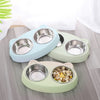 Stainless steel double dog bowl