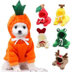 Winter warm dog outfit banana style